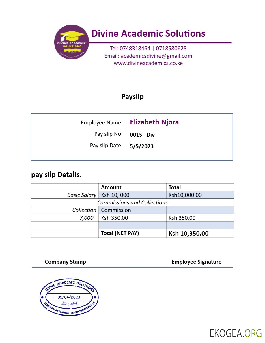 Modèle de fiche de paie de Divine Academic Solutions aux formats Word et PDF.pdf, 1